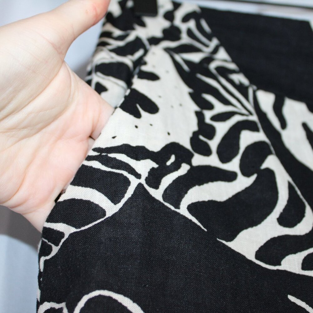 NWT Christian Siriano Black Cream Floral Linen Blend Resort Pants Designer XS - Picture 6 of 10